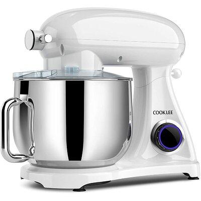 Cooklee Stand Mixer, 9.5 qt. 660W 10-Speed Electric Kitchen Mixer with Dishwasher-Safe Dough Hooks, Flat Beaters, Wire Whip & Pouring Shield