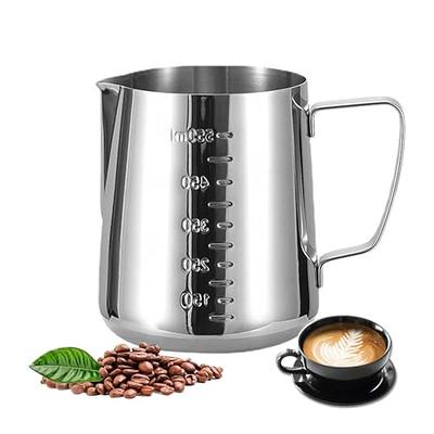 Dailyart Milk Frothing Pitcher 8 Oz/250ml - 304 Stainless Steel Milk  Frother Cup with Special Dripless Spout and Scale, Espresso Machine  Accessories, Milk Steaming Pitcher for Cappuccino, Latte Art - Yahoo  Shopping