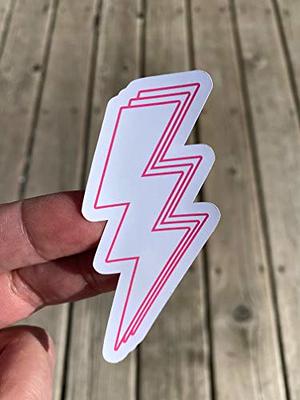 Pink Lightning Sticker, Laptop Sticker, Water Bottle Sticker