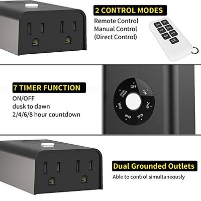 DEWENWILS Outdoor Digital Timer, 7-Day Programmable Plug in Timer with 3 Grounded Outlets for Landscape String Light