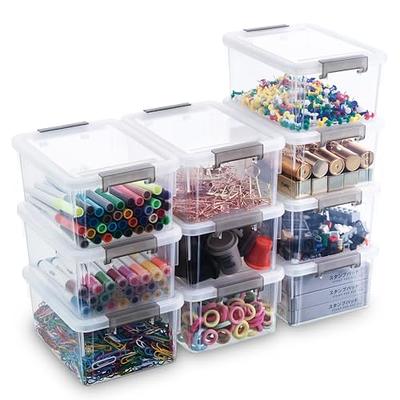 Citylife 3.2 QT 6 Packs Small Storage Bins with Lids Plastic Storage  Containers 