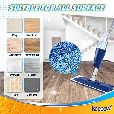 Microfiber Mops for Floor Cleaning - BPAWA Flat Floor Mop Wet Dry Dust Mop  for Hardwood Floors Laminate Wood Tile Vinyl Wall Hard Surface, Bathroom