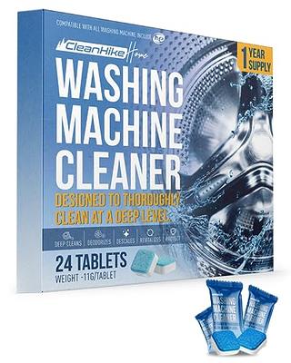 Washing Machine Cleaner Descaler 24 Pack - Deep Cleaning Tablets For HE  Front Loader & Top Load Washer, Septic Safe Eco-Friendly Deodorizer, Clean