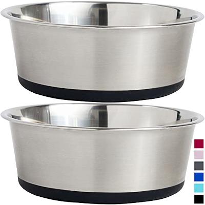 Tuff Pupper 100 oz Heavy Duty Insulated Stainless Steel Dog Bowl for Large  Dogs, Non-Slip Base, Dishwasher Safe