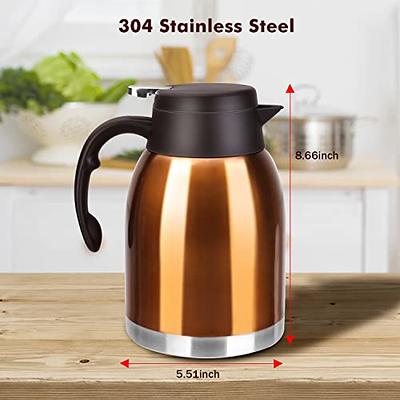  27oz Stainless Steel Thermal Coffee Carafe Thermos with Handle,  Double Walled Vacuum Insulated Pot for Hot Water, Tea, Coffee, Heat  Retention, 800ml (Red): Home & Kitchen