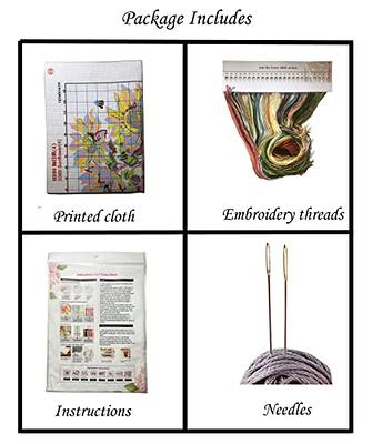 Croshuki Stamped Cross Stitch Kits for Adults 11CT Counted Cross Stitch  Kits for Beginners Embroidery Kits with Girls Back Pattern Cloth, Needles