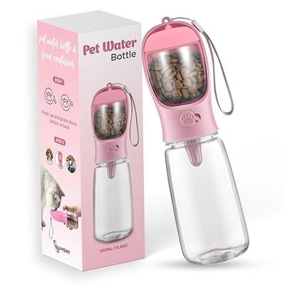 Pink Portable Dog Water Bottle and Feeder – Cats&Dogs