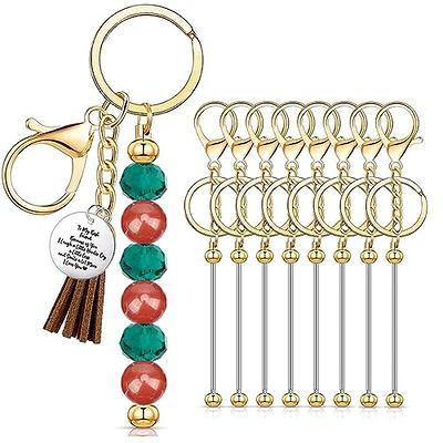 Tondiamo 12 Pcs Beadable Keychain Bars for Beads Blank Keychain