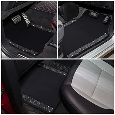 Car Seat Cushion Set Crystal Diamond Silvery White Plush Seat Cover  Universal Auto Bling Interior Accessories Man Women