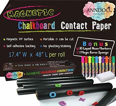 LACQWO Magnetic Chalkboard Contact Paper for Wall 46.3x18 Self Adhesive  Magnetic Wall Board Sticker with 12 Colors Liquid Chalk and 53 Magnetic  Letters for Kids, Black Chalk Board Wallpaper Roll - Yahoo Shopping