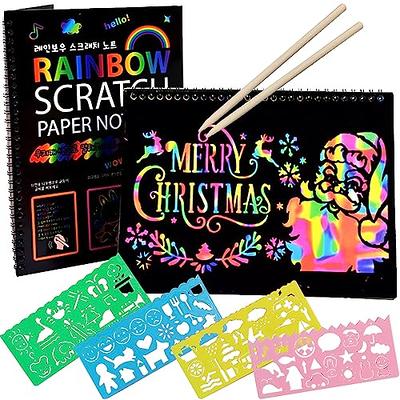 ZMLM Scratch Paper Art-Crafts Gift: Bulk Rainbow Magic Paper Supplies Toys  for 3 4 5 6 7 8 9 10 Years Old Girls Kids Favors Gifts for Birthday