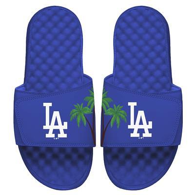 Women's FOCO Royal Los Angeles Dodgers Rhinestone Fuzzy Slippers Size: Large