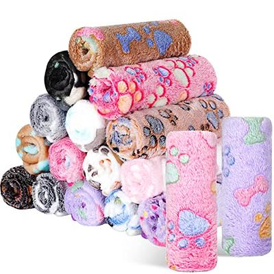 Dono 1 Pack 3 Dog Blankets, Soft Fluffy Fleece Pet Blanket Warm Sleep Mat Paw Print Design Puppy Kitten Throw Blanket Doggy Mat, Blanket for Dogs