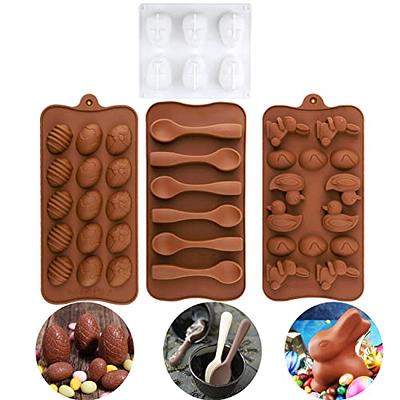 Set of 3 Silicone Chocolate Candy Molds Bar Round Easter Duck Egg Bunny