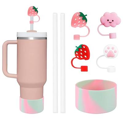Straw Covers Compatible With Stanley 40 OZ Tumbler Cups - Stylish Stanley  Tumbler - Pink Barbie Citron Dye Tie