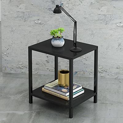 Hommoo End Table, Square Side Table Modern Night Stand with 2-Tier