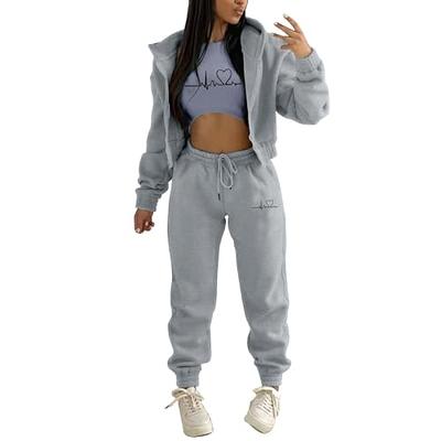 Women's Solid Color Sweatsuit Set, Hoodie and Pants Sport Suits, Women's 2  Piece Outfits Cowl Neck Long Sleeve Sweatshirt and Pants Set Tracksuit,  Women Jogger Outfit Matching Sweat Suits,S-3XL,Black 
