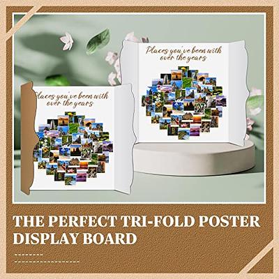15 Pcs Trifold Poster Board Tri-fold Presentation Portable Science Fair  White