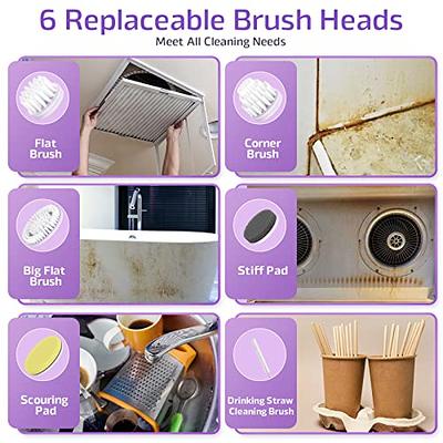 MGLSDeet Electric Spin Scrubber Rechargeable Cleaning Brush with 8  Replaceable Brush Heads, Cordless Electric Brush with Adjustable Extension  Handle