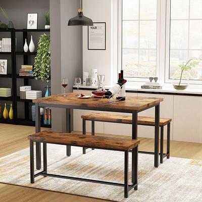 HOMCOM Industrial 3-Piece Dining Table and 2 Chair Set for Small Space in  the Dining Room or Kitchen