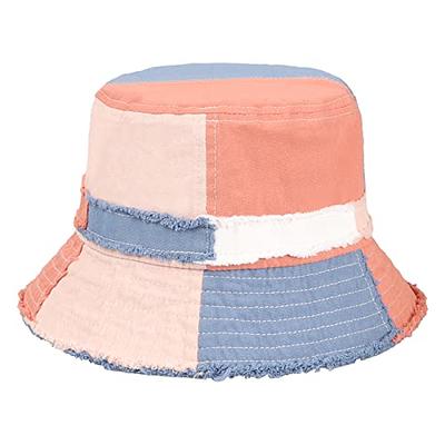 GuanGu Ripped Denim Bucket Hats for Women Washed Packable Summer