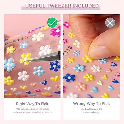 1pc 5D Colorful Heart Nail Art Stickers Kawaii Self Adhesive Embossed  Acrylic Manicure Decals Decorations Accessories