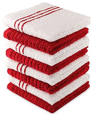 ORMYSA 8 Pack Kitchen Dish Cloths for Washing Dishes - Red White