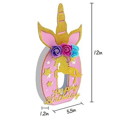 9 Pieces Rainbow Unicorn Honeycomb Centerpiece Table Decorations, Pink Unicorn Birthday Decorations for Girls Unicorn Party Supplies Table Topper