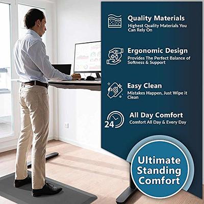 Anti Fatigue Kitchen Floor Mat, Standing Desk Mat, Cushioned Comfort Mat  for Home, Office, Laundry,Pain Relief, Non Slip Bottom, Waterproof & Easy  to