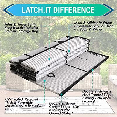 LATCH.IT RV Outdoor Rugs 5'x8' V2.0, Boho Style, Reversible RV Outdoor  Mat Camper Rugs, Camping Outdoor Rugs