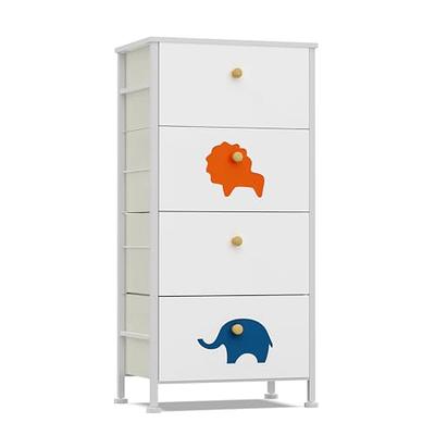 Qaba 3 Tier Kids Storage Unit Dresser Tower with Drawers Chest, Toy Organizer for