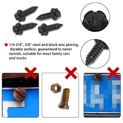 Car License Plate Screws Kits, 8 Sets Anti-Theft Rustproof Stainless Steel  Screws, Anti-Rattle Foam Pads and Fasteners Nuts Caps, Self Tapping  Mounting Hardware Accessories for Most Vehicles - Yahoo Shopping