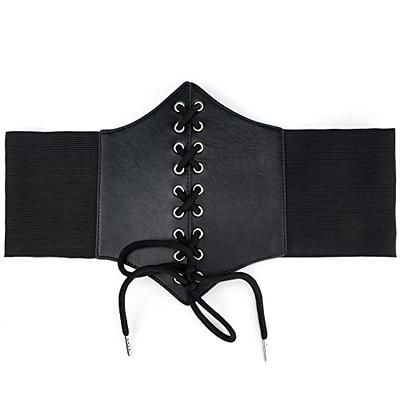 INOGIH Western-Leather-Belts-Women Vintage Waist-Belts with Hollow Out Flower Buckle