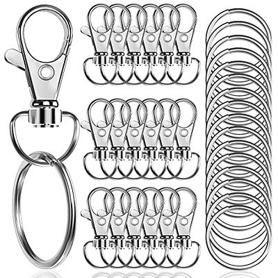 IPXEAD 120PCS Premium Swivel Lanyard Snap Hook with Key Rings, Metal Hooks Keychain  Hooks for Lanyard Key Rings Crafting(Silver)