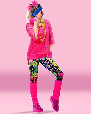 SATINIOR 80s Neon Leggings Party Retro Jogging Sports Headband Wristbands  Leg Warmers (Rose Red) : : Clothing, Shoes & Accessories