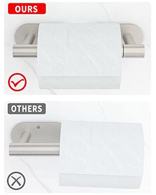NearMoon Toilet Paper Holder Self Adhesive Premium Thicken SUS304 Stainless  Steel Rustproof Adhesive Toilet Roll Holder no Drilling for Bathroom Kitchen  Washroom (1 Pack Brushed Nickel) Brushed Nickel 1