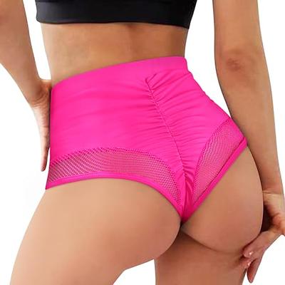 AIMPACT Mens Running Shorts Breathing Workout Gym Booty Short Shorts Sexy,  Pink, Small