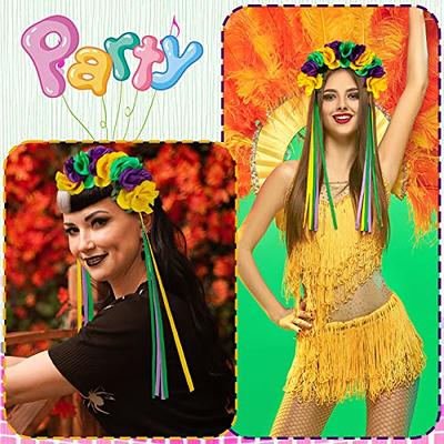 5 PCS Mardi Gras Accessories for Women, Mardi Gras Feather Boas and  Feathers Headband with Mardi Gras Beads Mardi Gras Outfit Accessory Set  Mardi Gras