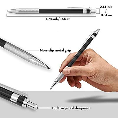  Nicpro Metal Drafting Pencil Set - 0.5mm, 0.7mm & 0.9mm with  Lead Refills and Lead Holder Set (2B, HB, 2H) : Office Products