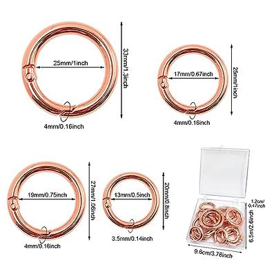 24 PCS Trigger Spring O Rings, Circular Carabiner Clip, Gold Binder Key  Rings, Metal Keychain Clip, Round Snap Hooks for Keyring Buckle Purse  Handbag Jewelry Hardware Making, 4 Sizes (Rose Gold) - Yahoo Shopping