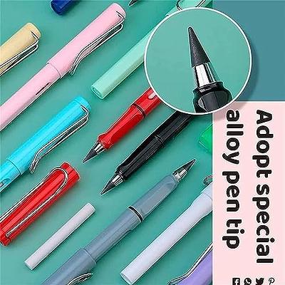 6 Colors Forever Pencil with Erase, Long Lasting Writing Infinity Pencil  That Never Needs Sharpened, Colorful Endless Pencil with 6Pcs Lead