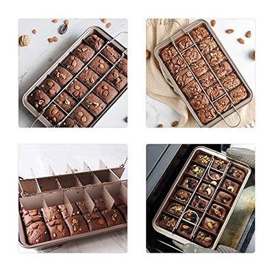 Mini Loaf Pan, 8-Cavity Non-Stick Carbon Steel Brownie Bakeware for Oven Baking