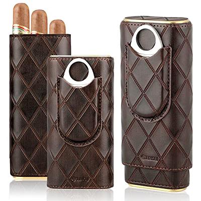 TISFA Cigar Travel Humidor Case with Cigar Cutter and Cigar Stand, Portable  Cigar Humidor, Waterproof Cigar Box Holds up to 5 Cigars - Cigars Gift Set