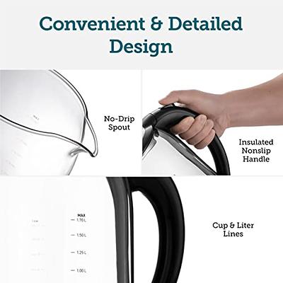 OVENTE Electric Kettle Hot Water Heater 1.7 Liter - BPA Free Fast Boiling  Cordless Water Warmer - Auto Shut Off Instant Water Boiler for Coffee & Tea  Pot - White KP72W 