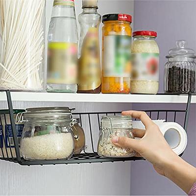 Under Shelf Wire Basket Hanging Storage Baskets, Under Cabinet Add-on  Storage Racks Slide-in Baskets Organizer for Kitchen Pantry Desk Bookshelf