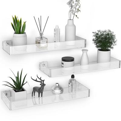 Clear Acrylic Corner Shelf, Wall Hanging Display Floating Shelves