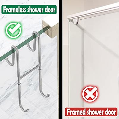 Cerbonny Shower Door Hooks, 2 Pack Extended Double Towel Hooks for Bathroom  Frameless Glass Shower Door, Heavy Duty Stainless Steel Bathroom Hanger