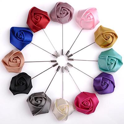 1-2Pcs Flower Pins Colorful Fabric Camellia Brooch Pins Pearl