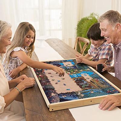 Wooden Puzzle Easel Table for Adults & Kids