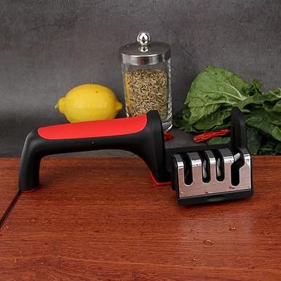 4-in-1 Kitchen Knife Accessories: 3-Stage Knife Sharpener